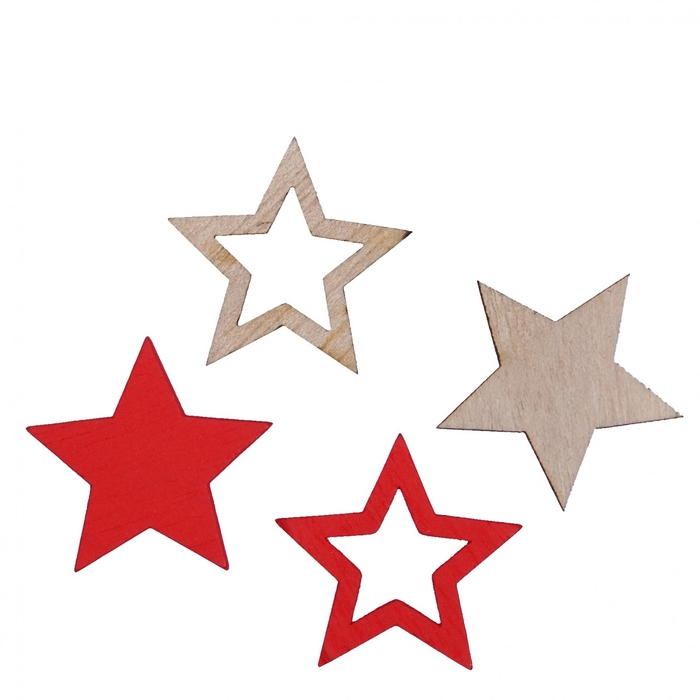 <h4>Kerst Hout ster d2.5cm x48</h4>