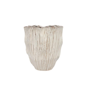 Lima White Vase Oval Double 24x13x26cm Nm