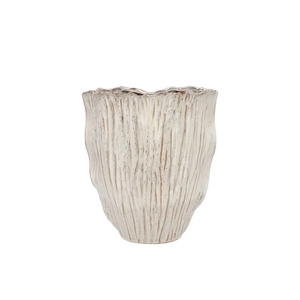 Lima White Vase Oval Double 24x13x26cm Nm