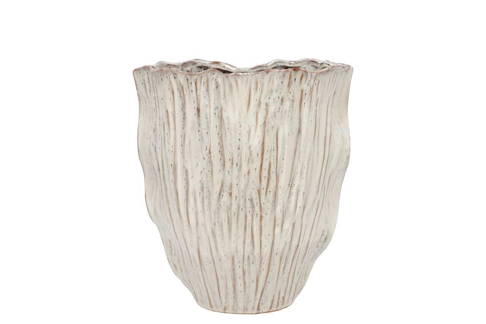 <h4>Lima White Vase Oval Double 24x13x26cm Nm</h4>
