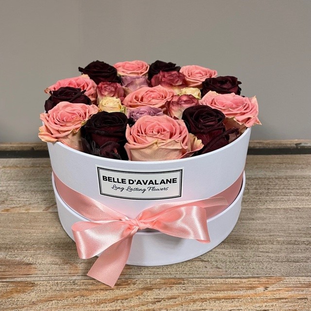 Box rond 20cm wit-mix