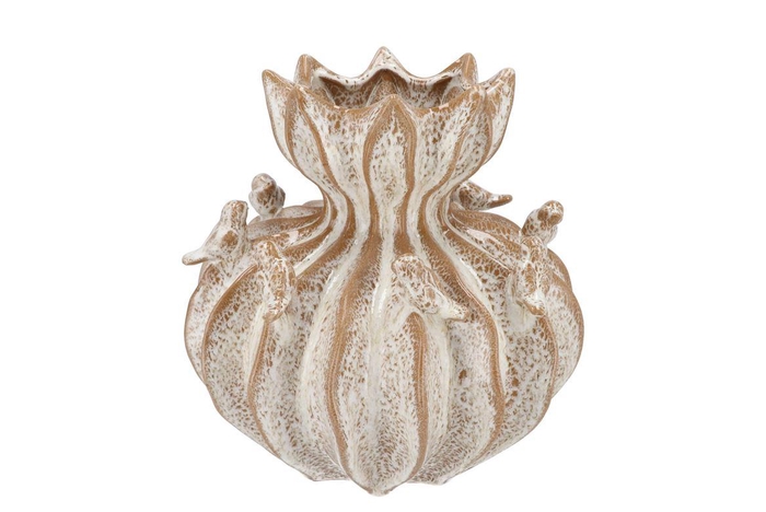 <h4>Bird Vase White Sand Structure 30x30x29cm</h4>