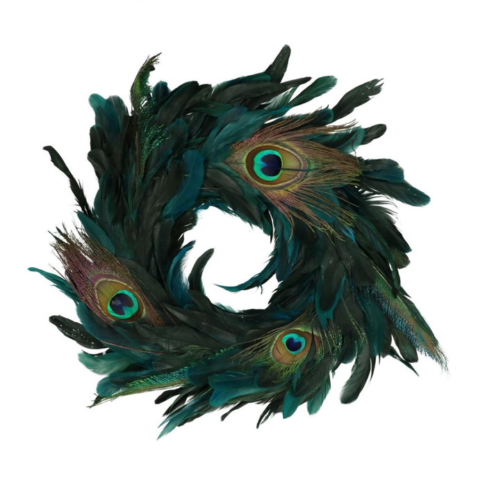 <h4>Wreath d25cm Peacock feathers</h4>