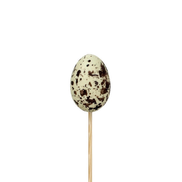 <h4>Bijsteker kievitsei 4x3cm +8cm stok naturel</h4>