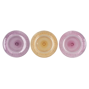Dayah Pastel Mix Glass Plate 32,5x2,5cm Ass P/1