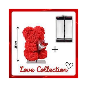 arr6 Deco beer 25cm - Rood met boeket