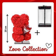 <h4>arr6 Deco beer 25cm - Rood met boeket</h4>