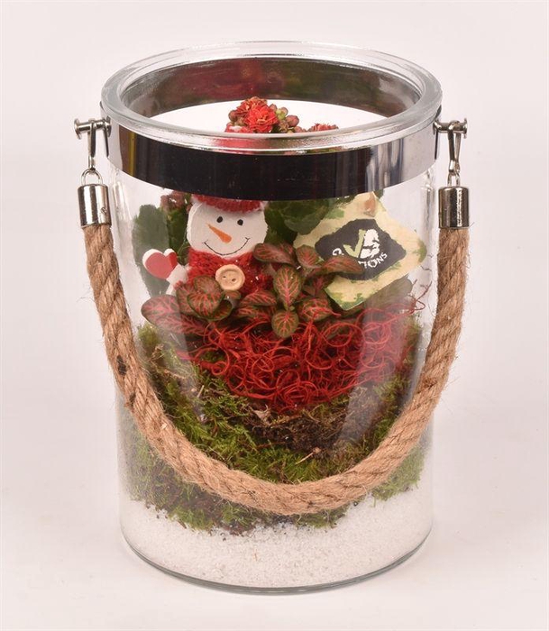 <h4>Glas met zilver rand en touw 15cm</h4>