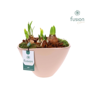 Pot keramiek ovaal Large blush pink met Bollen