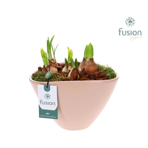 Pot keramiek ovaal Large blush pink met Bollen