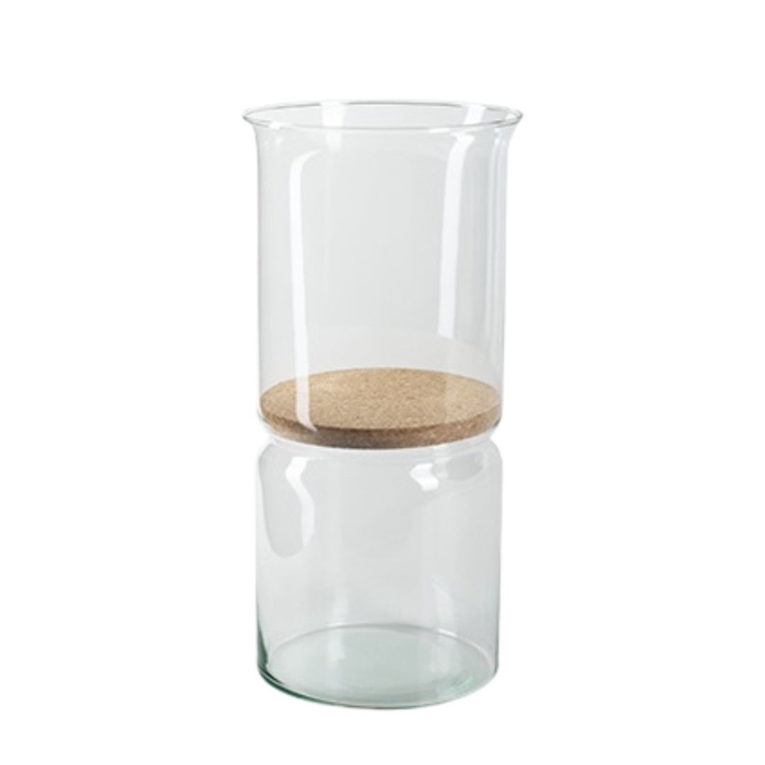 <h4>Glass eco vase duet+cork d15 35cm</h4>