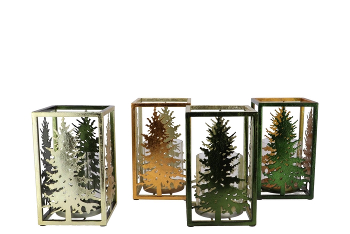 Glam Majestic Green Mix T-light Tree Ass 12x20cm Nm