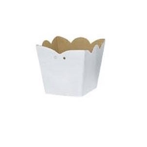 CACHEPOT CRISANTEMO 16,5CM X 16CM X 11CM LISO BRANCO