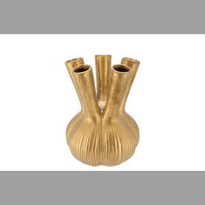 Aglio Straight Gold Vase 19x19x25cm Nm