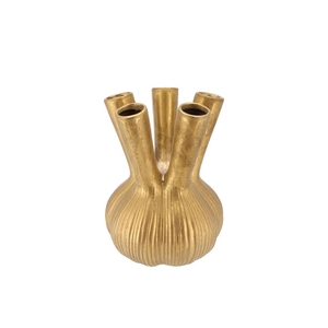 Aglio Straight Gold Vase 19x19x25cm Nm