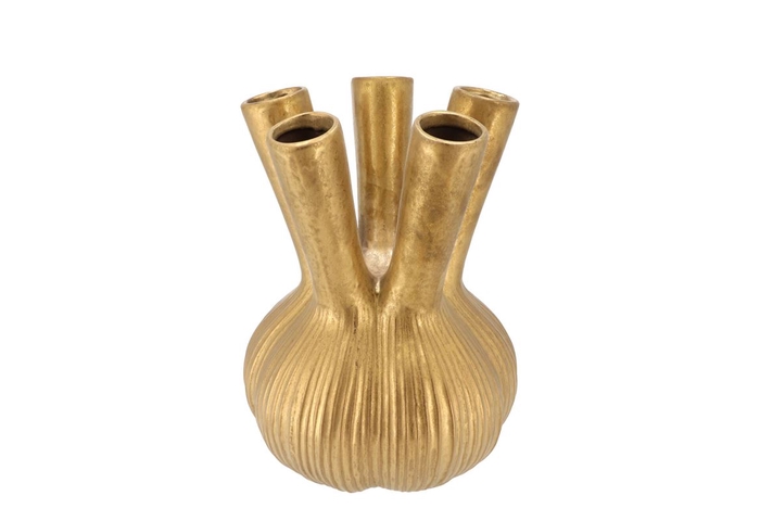 <h4>Aglio Straight Gold Vase 19x19x25cm Nm</h4>