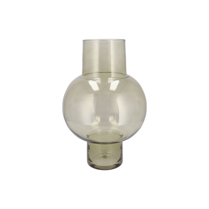 <h4>Mira Olive Green Glass Bulb High Vase 25x25x41cm</h4>