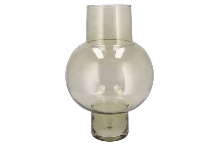 Mira Olive Green Glass Bulb High Vase 25x25x41cm
