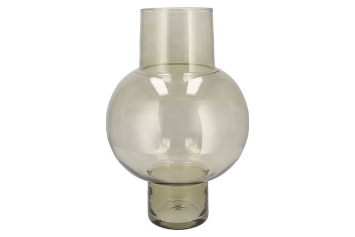 <h4>Mira Olive Green Glass Bulb High Vase 25x25x41cm</h4>