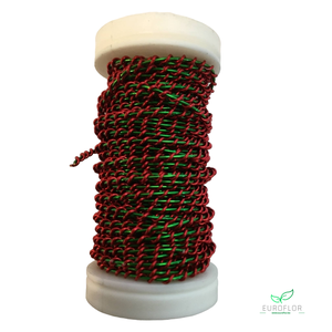 WIKKELDRAAD TWO TONE - ROOD rond GROEN - 100GR 10M
