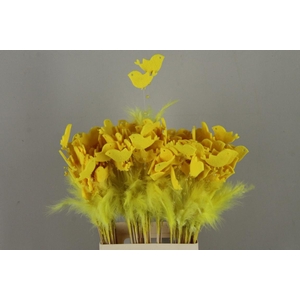 Stick Feather+Prl+Bird Yellow