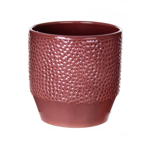 <h4>Pot Pisa+dots d17.5xh16 merlot glazed</h4>