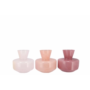 Beau Dutch Pink Mix Cone Neck Sphere Vase Ass 21x20cm