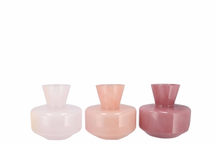 <h4>Beau Dutch Pink Mix Cone Neck Sphere Vase Ass 21x20cm</h4>