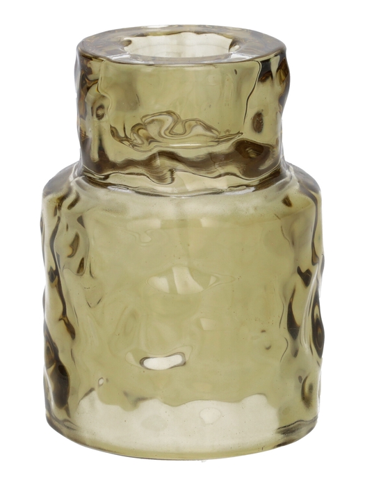 <h4>DF02-667101100 - Candle hldr Luxis2 d4.5/6xh8.3 taupe transparent</h4>
