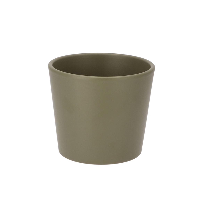 <h4>Ceramic Capers Green Matt Pot 13x12cm</h4>