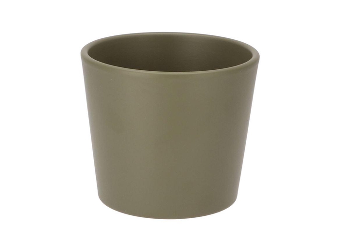 Ceramic Capers Green Matt Pot 13x12cm