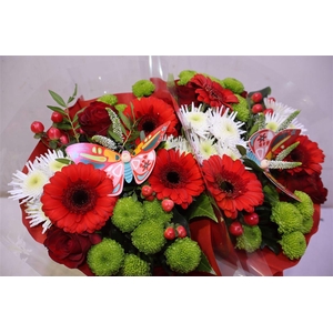 Boeket Biedermeier Rood