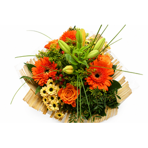 Boeket bamboo oranje