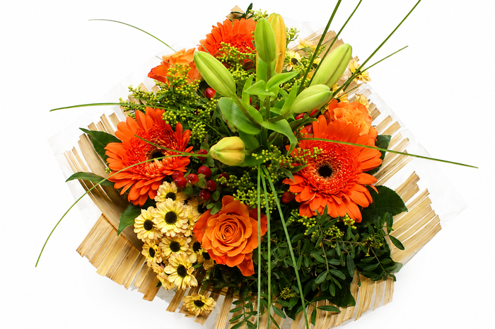 <h4>Boeket bamboo oranje</h4>