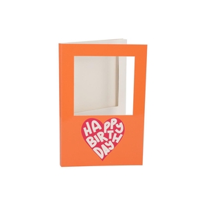 Gift Tile Card Happy Birthday Orange 21x14x1cm