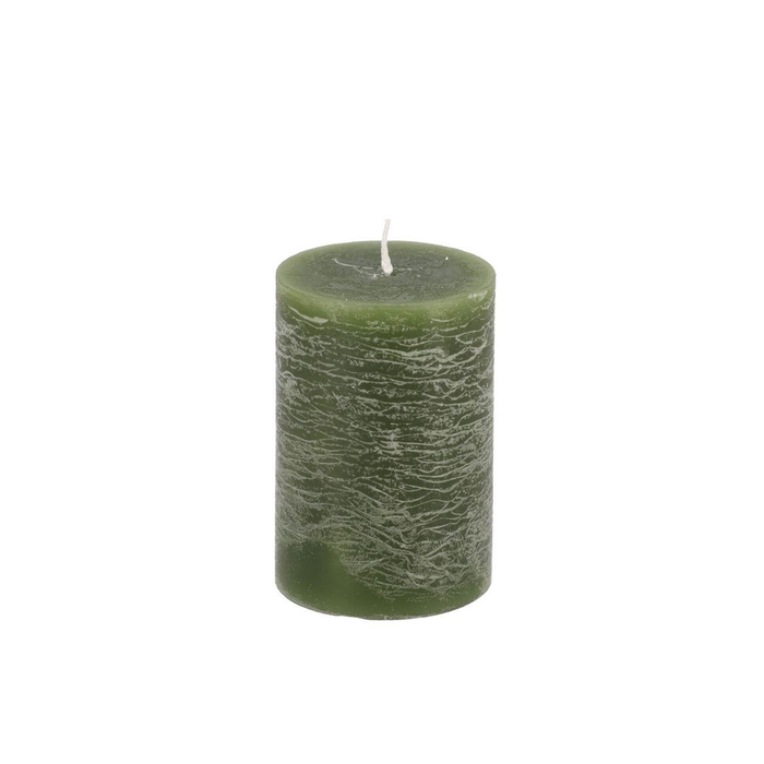<h4>Candle Rustic Pillar Green 7x10cm</h4>