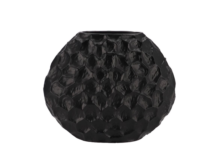 <h4>Inga Jada Black Oval Vase Structure 24x10x20cm Nm</h4>