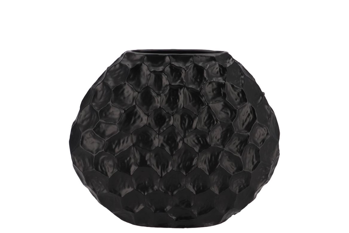 <h4>Inga Jada Black Oval Vase Structure 24x10x20cm</h4>