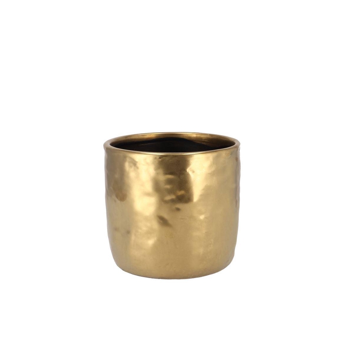 <h4>Iron Stone Gold Glazed Pot 9x8cm</h4>