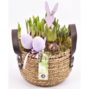 Touwmand met leer handv.18-20cm