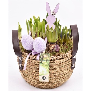 Touwmand met leer handv.18-20cm