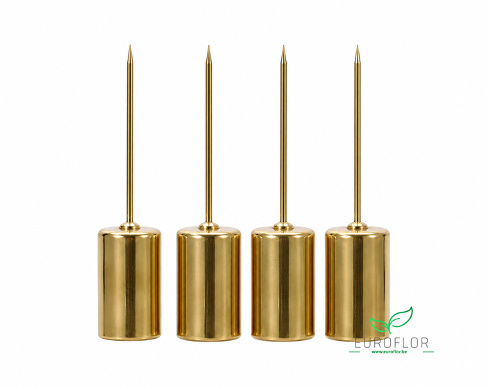 CANDLE HOLDER METALGOLD D2,3CM X H9,2CM 4PCS