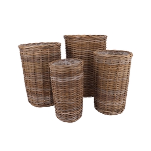 Rattan Ivy Natural Cilinder Set 4 23x40/27x45//34x50/40x55cm