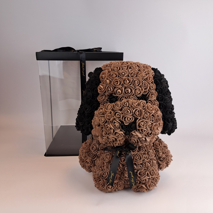 Puppy 40cm bruin-zwart foamrose