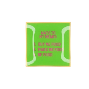 Plate Square Way To My Heart 18x18x2cm