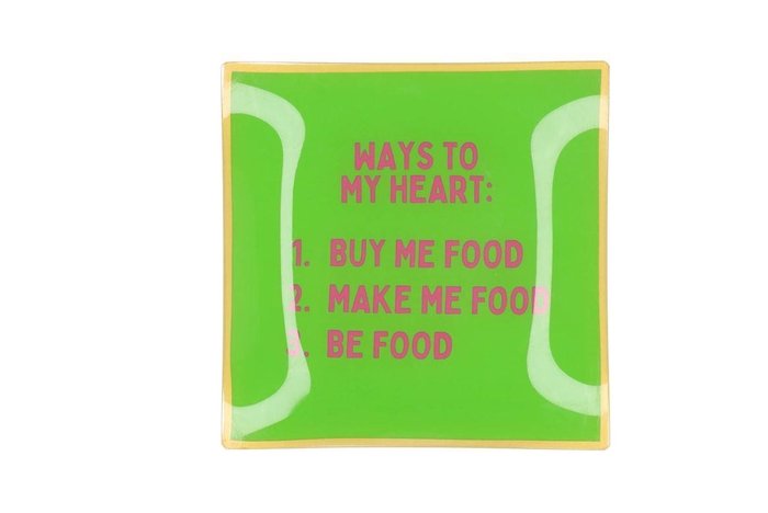 Plate Square Way To My Heart 18x18x2cm Nm