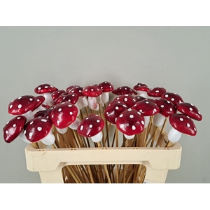 Stick Mushroom 6cm Red/White