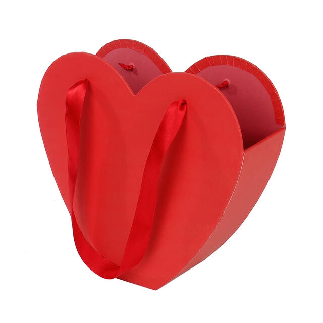 <h4>Luxury gift bag heart cardboard 24x8.5xH21cm red</h4>