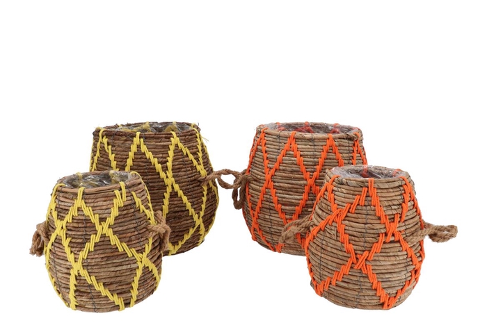 <h4>Venice Yellow/orange Basket Stitch Set2 25x25x30/15x16x23 Nm</h4>