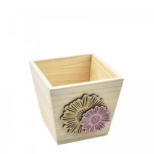 Wood Dona pot flower d11*10cm